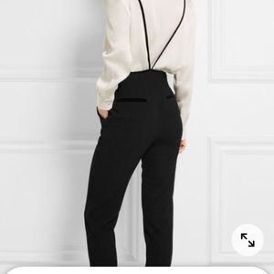 Maje Velvet-Trimmed Crepe Straight leg pants 38